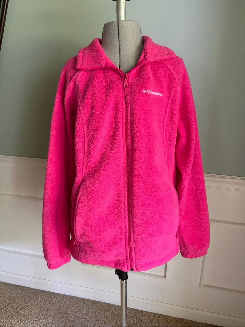 Columbia Hot Pink Fleece Jacket - Size Medium
